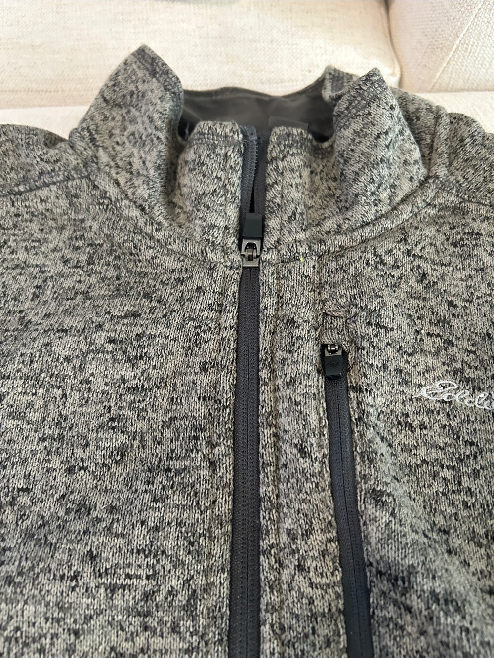 EDDIE BAUER Mens Convector 1/2 Zip Sweater Charcoal Heather- Medium, NEW - Picture 5 of 9